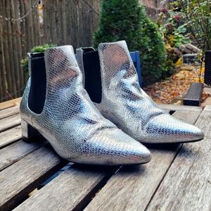 Silver Topshop Chelsea Boots